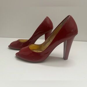 Linea Paolo Shoes-Red Peep Toe High Heels